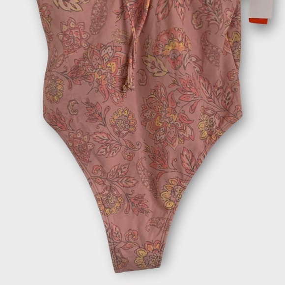 Joe Fresh x Roxy Earle Floral Ruffle One Piece Swimsuit Pink Sz S - Picture 2 of 7